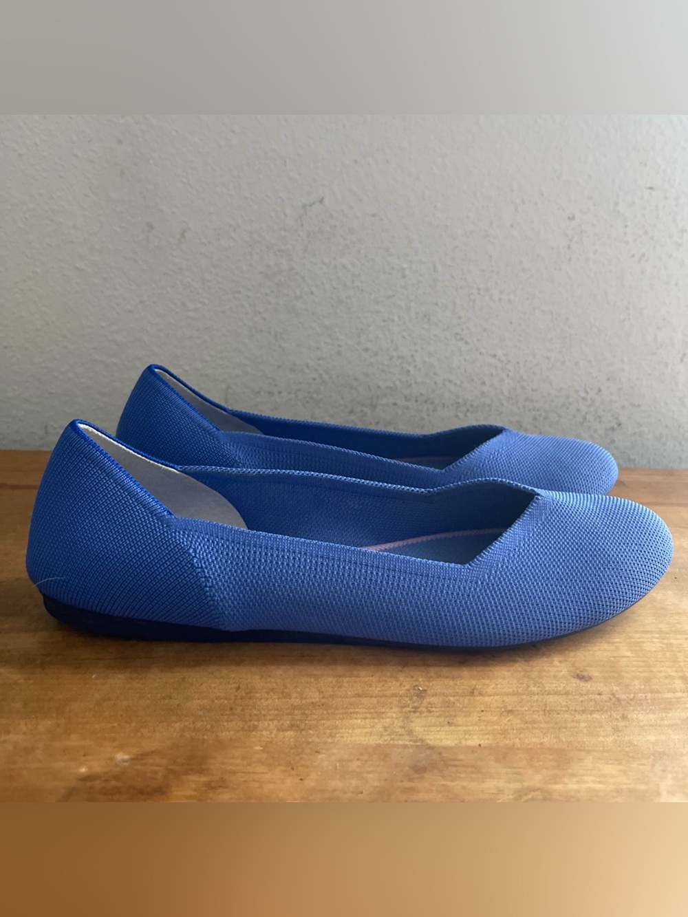 Rothy's The Flat Cobalt Blue Round Toe Washable Knit Slip On Loafers Shoes 10.5